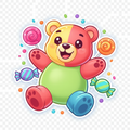 Logo cartoon ourson gélifié