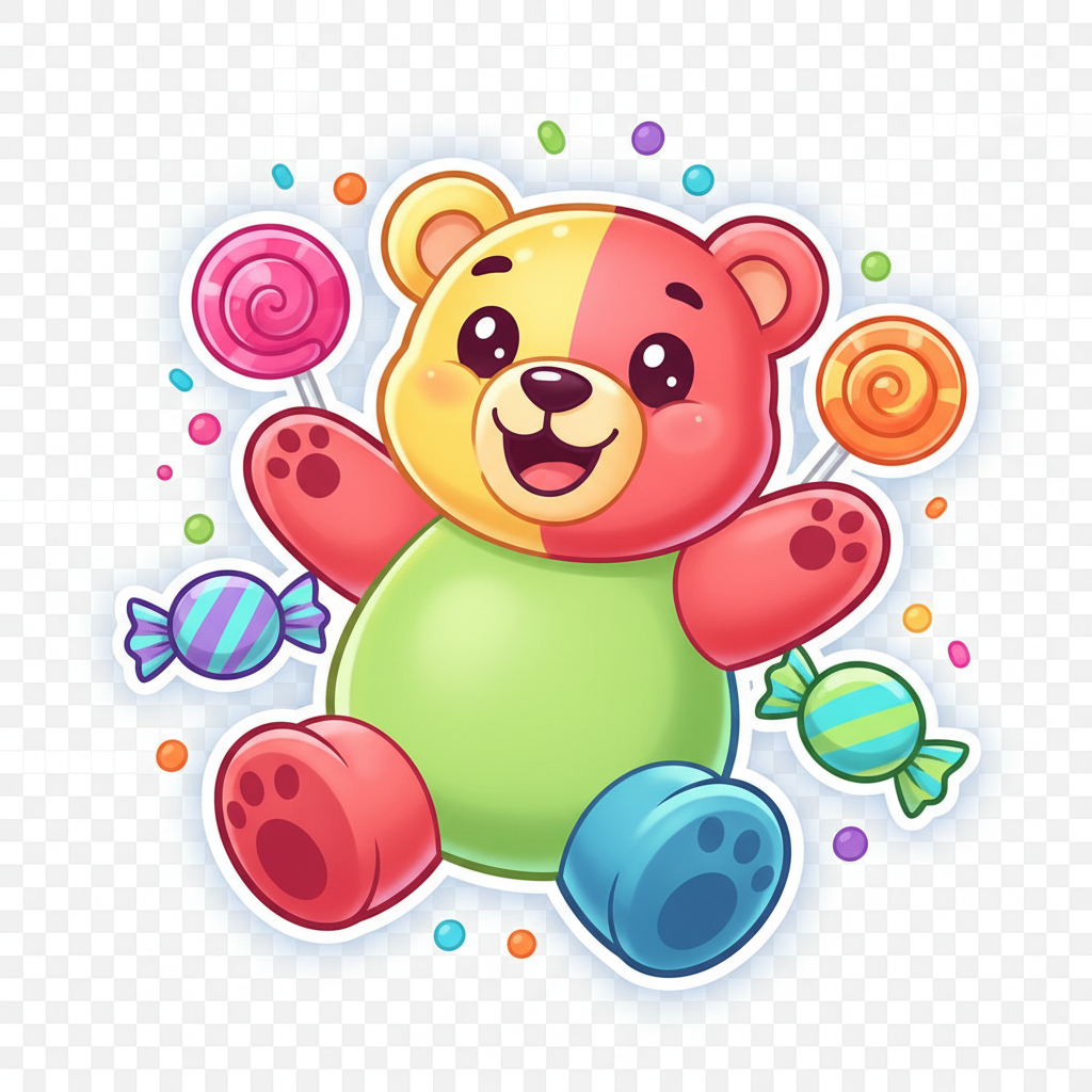 Logo cartoon ourson gélifié