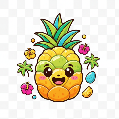 Logo cartoon ananas gélifié