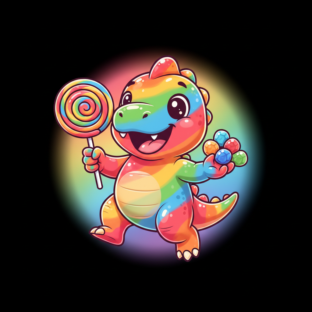 Logo cartoon dinosaure gélifié