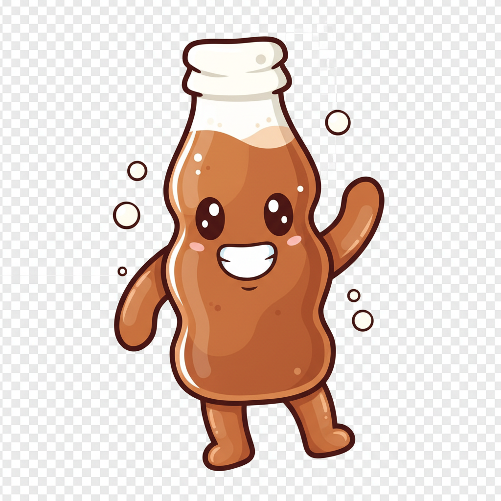 Logo cartoon bouteille cola gélifiée
