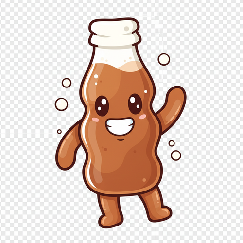 Logo cartoon bouteille cola gélifiée