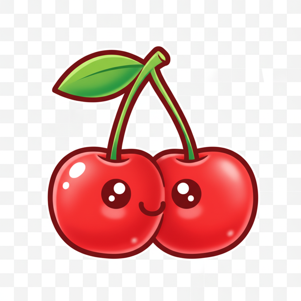 Logo cartoon cerise gélifié